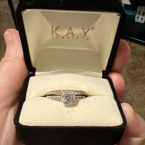 Real Wedding and engagement ring set